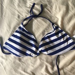 Mossimo Blue Striped Bikini Top